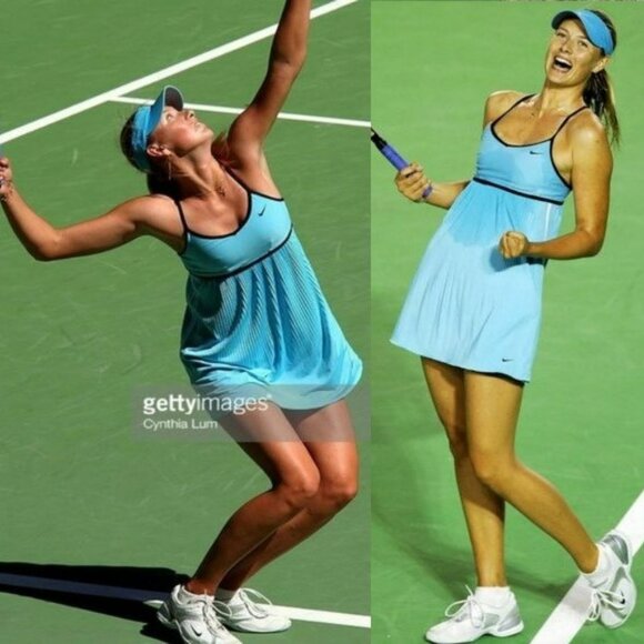 Nwt Nike Maria Sharapova Tennis Dress Pleated skirt Blue M Medium